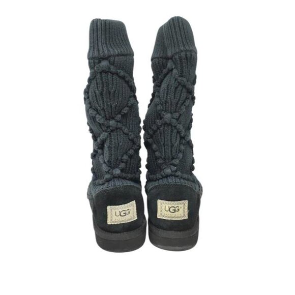 UGG - Argyle Knit Crochet- Snow Boots Winter Shoes Size 8🖤🧸🧶 - Picture 4 of 8